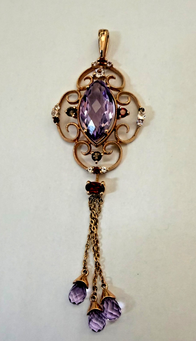 LE VIAN 14k Rose Gold Collection Multi Stone Pendant Retail $4,999